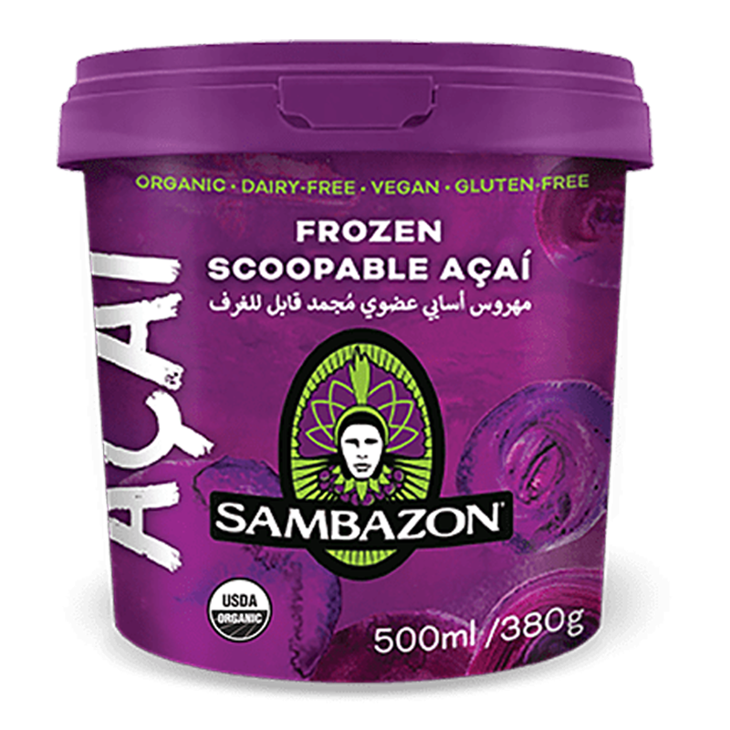 Best Acai Sorbet DairyFree, Organic, Frozen Scoopable Acai SAMBAZON