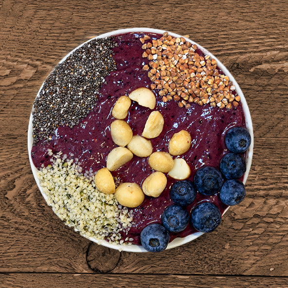 Cashew Chia Protein Monster Açaí Bowl Recipe with Cashew Butter & Chia Seeds