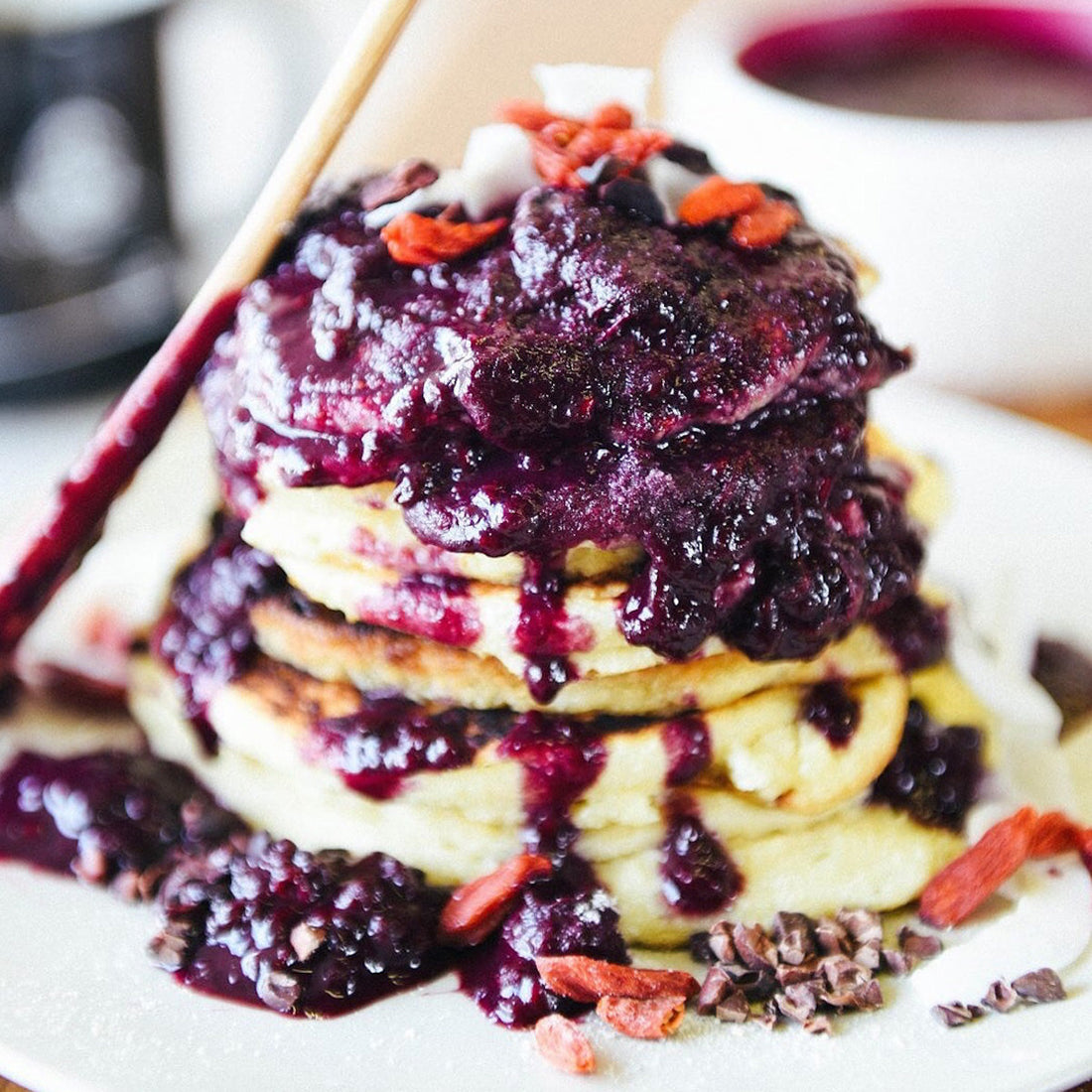 Açaí Superberry Compote Pancake Breakfast Recipe